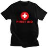 First Aid Graphic Tee for Men Short Sleeve Pure Cotton Casual T-Shirt Doctor Nurse Style