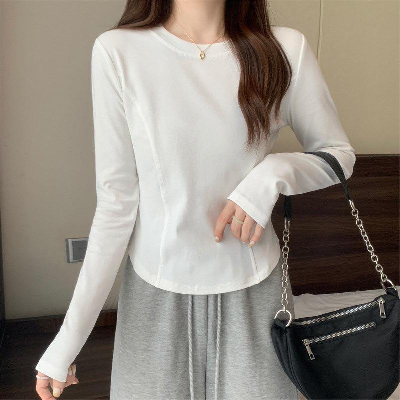 Dámské tričko s dlouhým rukávem krátký top