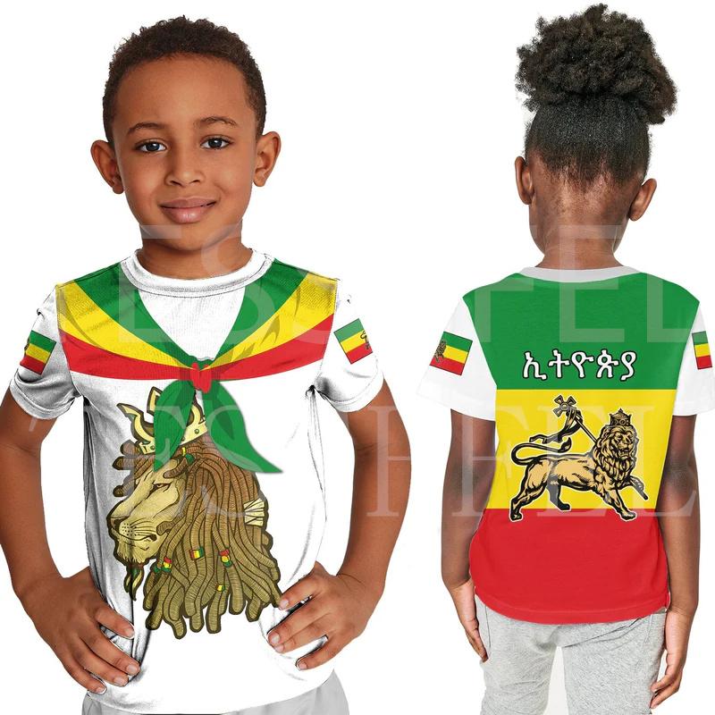 

Tessffel Ethiopia Custom Name Kids Size Customize Children Clothing 3DPrint Summer Casual Short Sleeves T-Shirts Streetwear X4 160