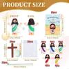 62KD Classroom Faith Activity 20 Set PVC Savior Figurines Crosses Prayer Cards Bags