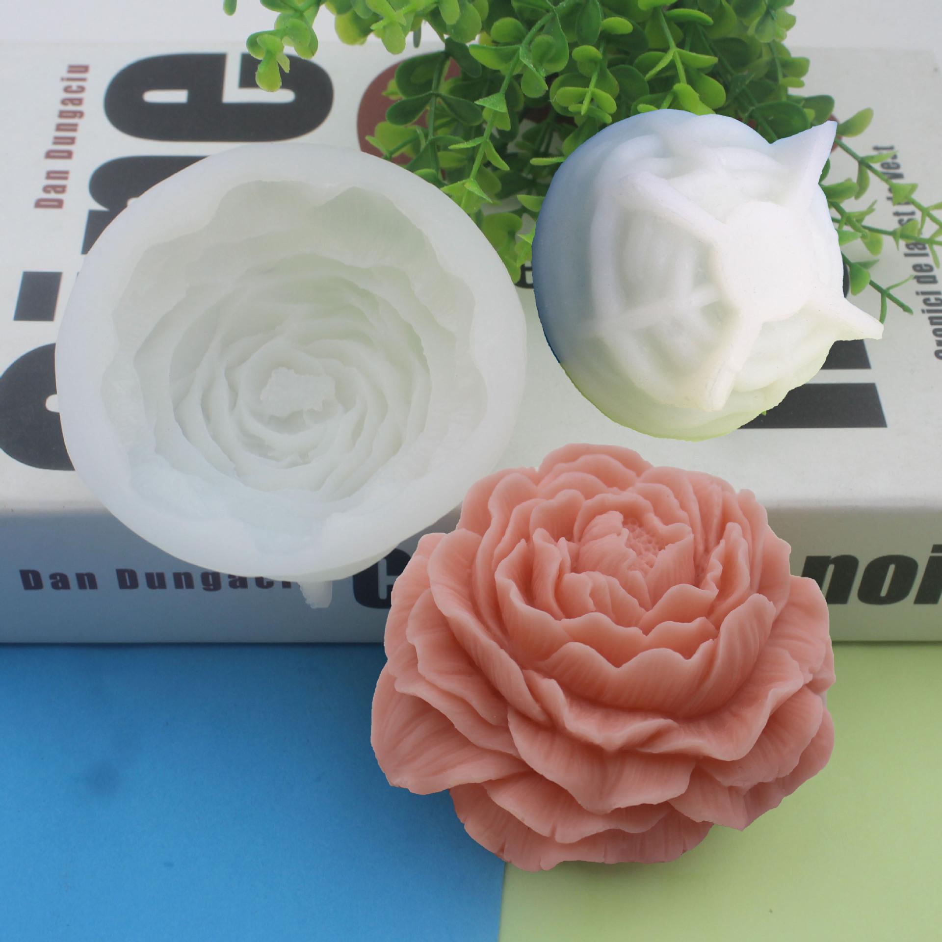 Peony Rose Silicone Mold for DIY Cake, Resin, Aroma Stone, Candle, and Soap Crafts