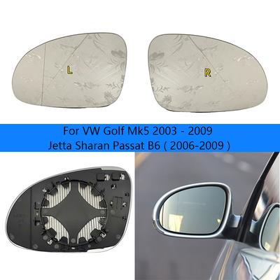 Car Wide Angle Heated Mirror Glass For VW Golf Mk5 2003 - 2009 Eos Jetta Sharan Passat B6 ( 2006-2009 ) 1K0857521K,1K0857522