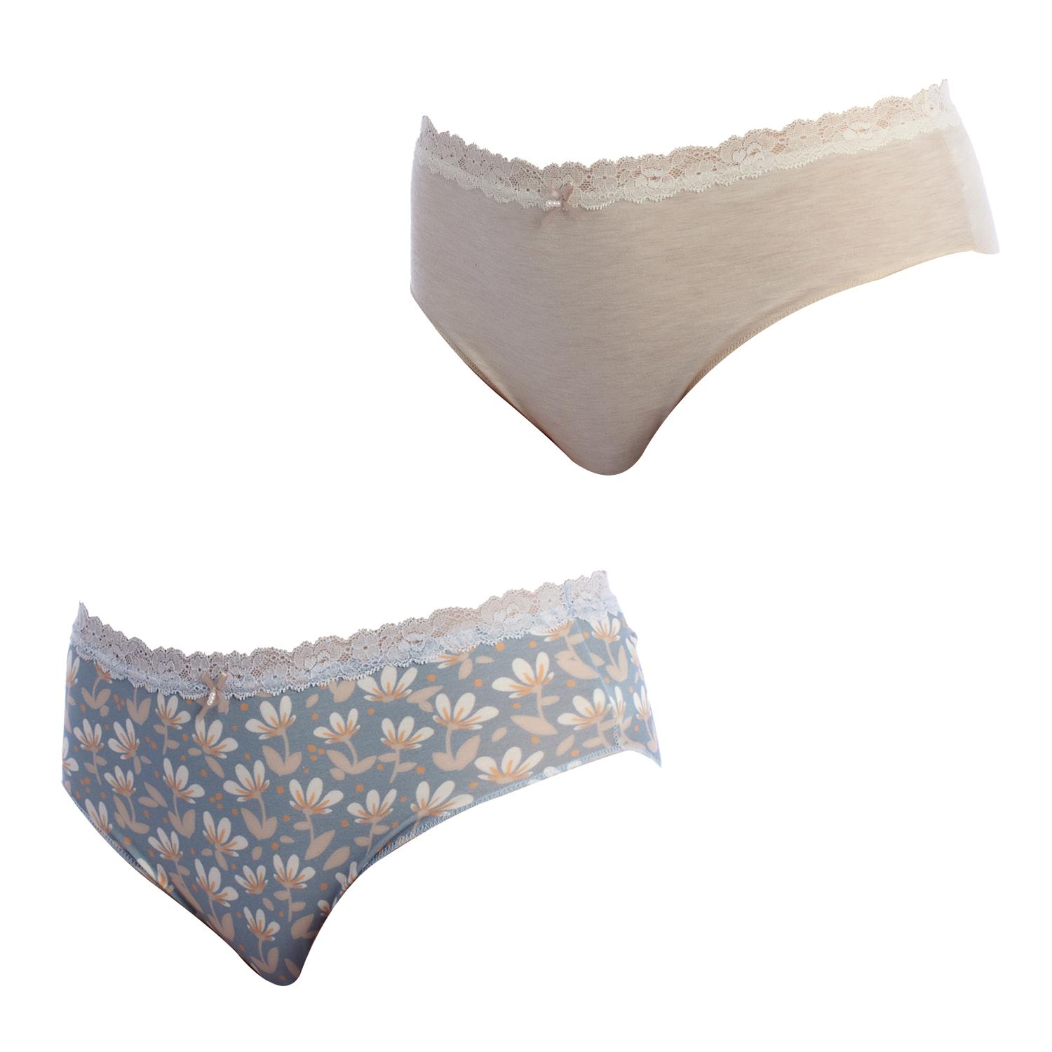 

Упаковка-2 трусики Brislip Coquettes из хлопка 1032252 для женщин L разноцветный