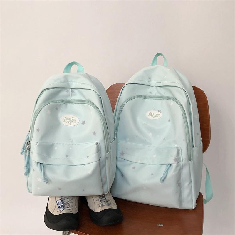 Star Print Student Schoolbag Large Capacity Women's Backpack