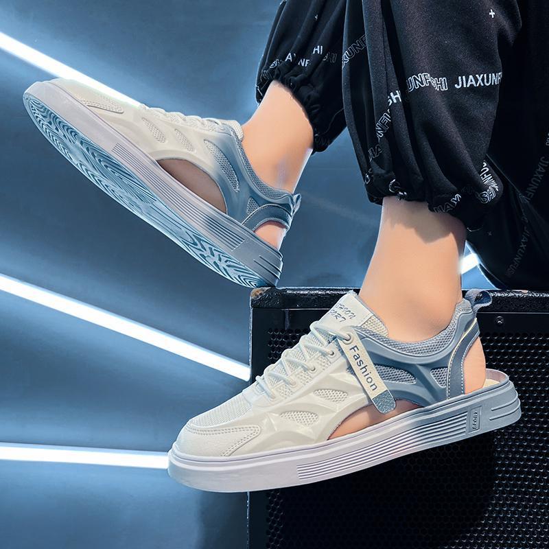 New Hole Shoes Men's Non-slip Summer Baotou Lazy Half Slippers Men's One-pedal Men's Shoes Beach Upstream Shoes.