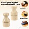Sponge Cutting Board Wax Applicator With Wooden Base Oil Applicator For Kitchen Maintenances Cutting Board