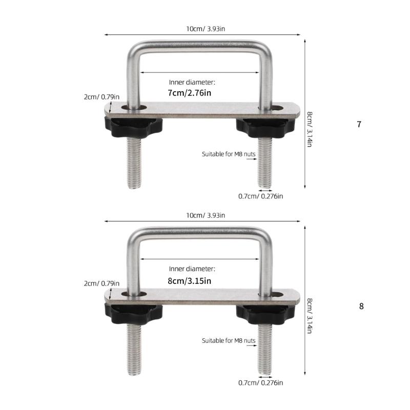 Heavy Duty Metal Roof Rack U Clamp Bracket Tool Less Installation for Vehicle Cargo Stabilization Equipment Stability