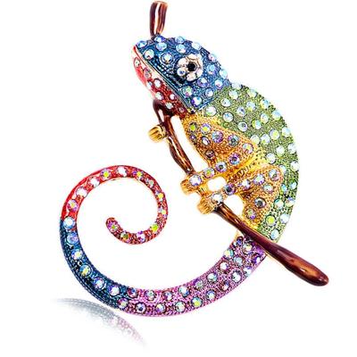 Stylish Lizard Pin Handcrafted Alloy Retro Chest Jewelry Gift Corsage Pin Coat Decoration for Women Men Unisex