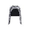 Anta Zebra Print Round Neck Pullover Short Sleeve T-Shirt Women Tops Basic-Black 162317402-1