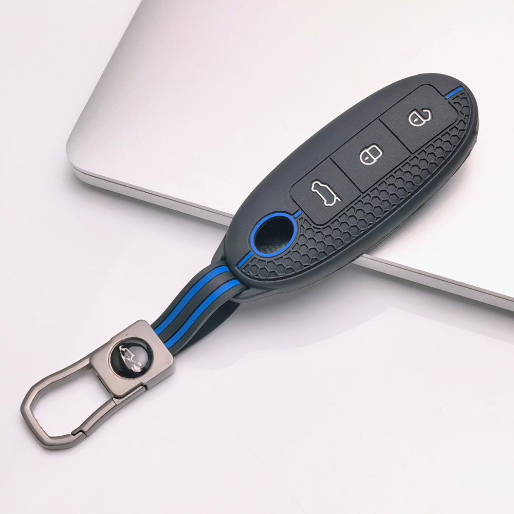 Silicone Car Key Cover with KeyChain for Dongfeng Fengguang S560 500 370 Aeolus A60 E70 Yixuan Forthing S500 F600 Rich Navara Yulon