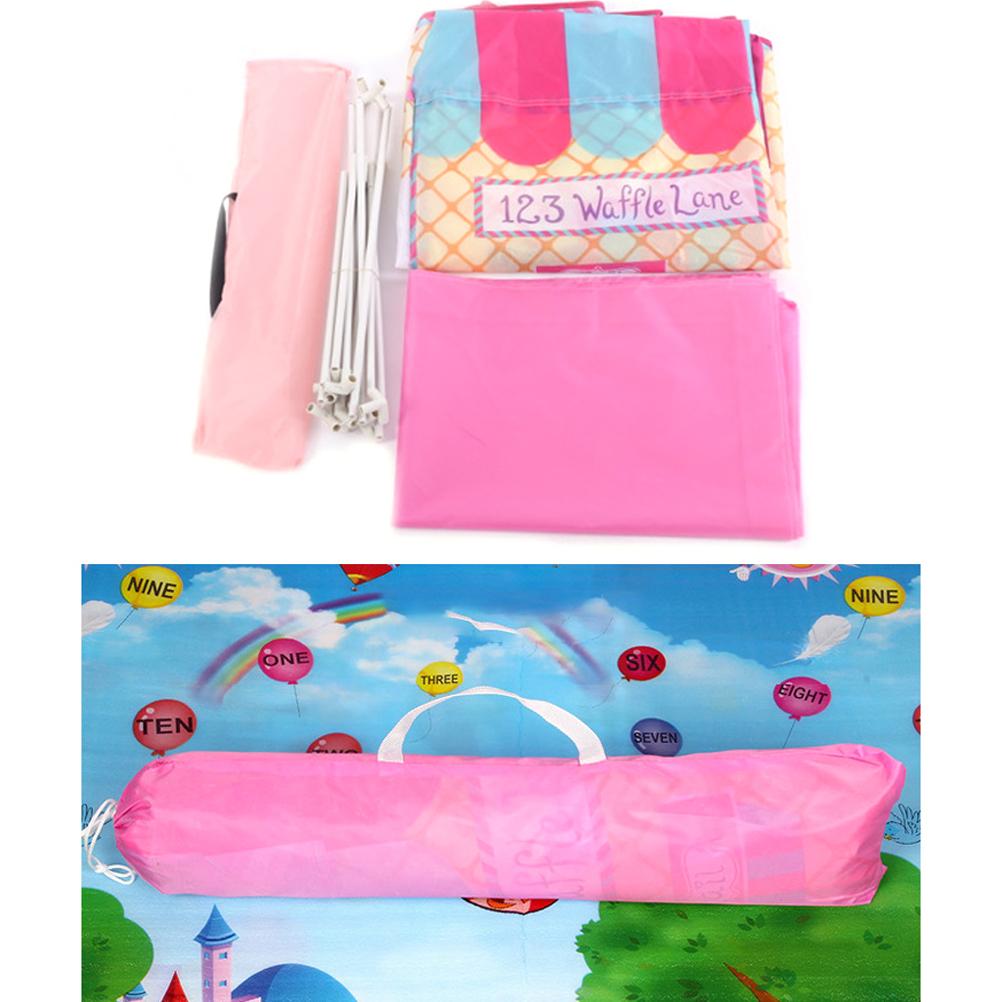 Kids Play Tent for Indoor and Outdoor Children Playhouse with Roll Up Door and Windows Dessert