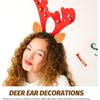 LOGOFUN 100Pcs Chirstmas Deer Ear Plush Mini Deer Ear Charms Ornaments Miniature Deer Ear Crafts for DIY Crafts Making Accessoires Xmas Party