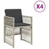VidaXL Set of 4 Garden Chairs with Cushions, Seats with Backrest, Dining Chairs, Patio Terrace Furniture, Grey 364971