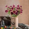 Artificial Roses,4pcs 20Heads Faux Roses Silk Fake Roses with Stem for DIY Wedding Bouquet Floral Arrangements Home Party Centerpiece Decoration