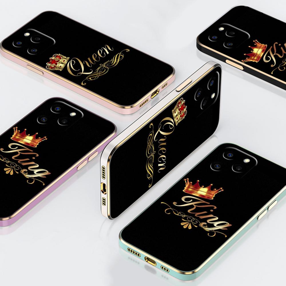

N84 King Queen парные чехлы с покрытием из мягкого ТПУ для телефонов Samsung A54 A13 A14 S24 Plus S23 Ultra S20 S21 FE A55 A05 A52s противоударный чехол