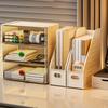 Reading Stand Multi-Grid Desktop Organizer with Elevated Base Rounded Corners to Prevent Book Tipping Macaron Colors for Kids Study Desk Accessory