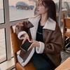 2026 Autumn and Winter Lamb Wool Coat Fur One Plus Velvet Thickened Grain Velvet Motorcycle Clothing