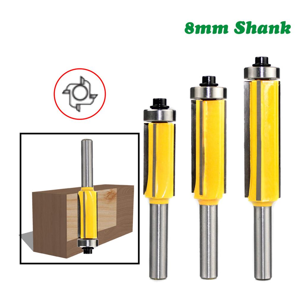 3Pcs 4 Flute Router Bit Cemented Carbide Accurate Smoothly Trimming Woodworking Router Bit