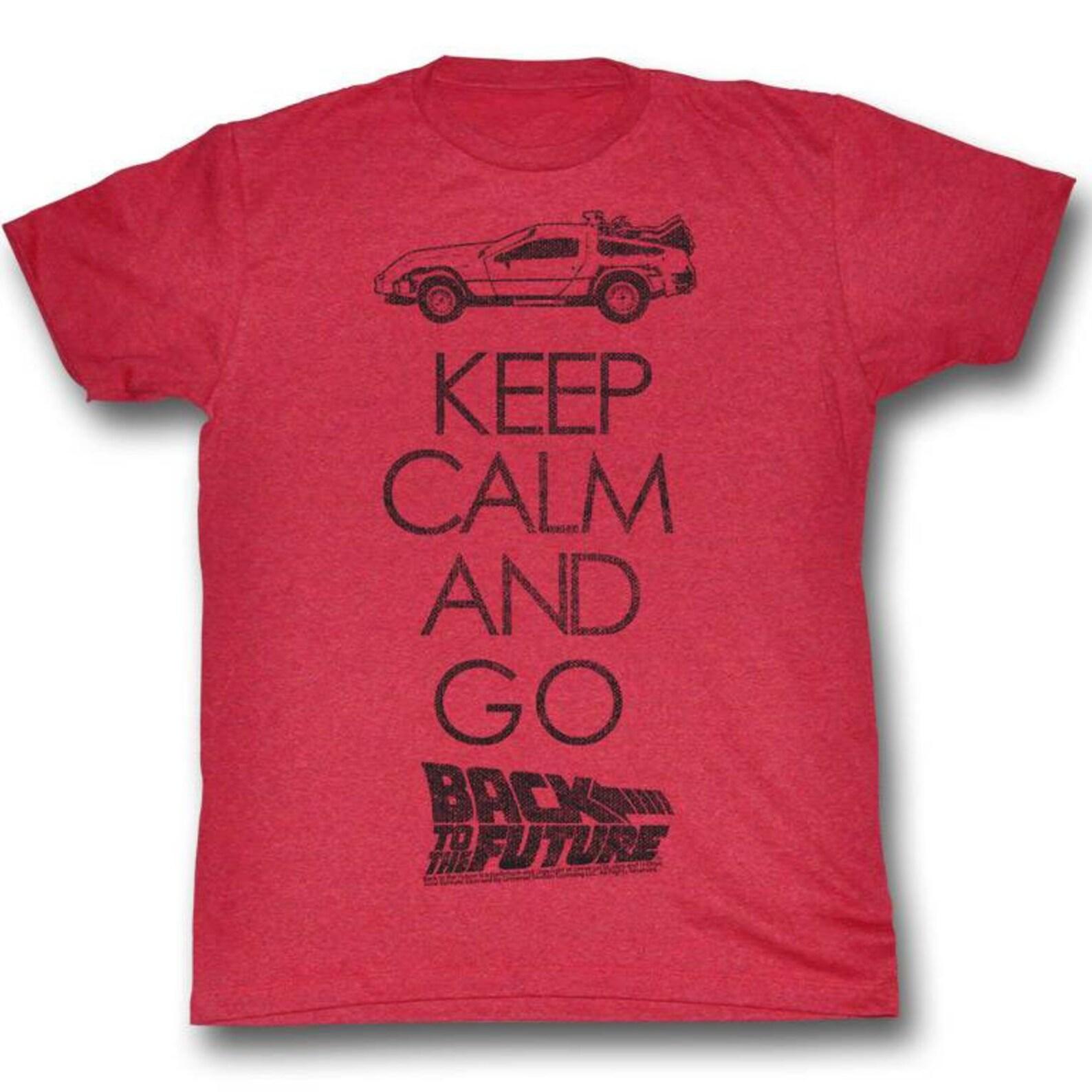 Back to the Future Keep Calm Red Adult T-Shirt L