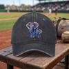 Bunte Blau Gold Elefant Gewaschene Baseballkappe Verstellbare Schnalle Leicht Atmungsaktiv Unisex