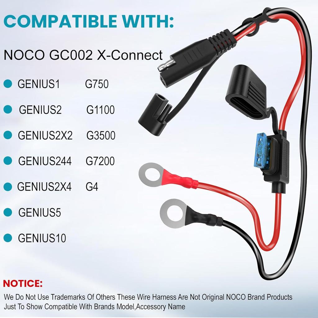 SAE Extension Cable, Battery Tender Extension Cable For Motorcycle/Motorbike/Car/Solar Panel, 16AWG SAE Battery Connector 2FT, SAE Adapter (2PACK)
