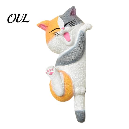 3D Relief Cat Ornament Light Switch Sticker, Decorative Resin Wall Plate Cover, Cute Animal Unique Home Interior Accents Stickers, Peel And