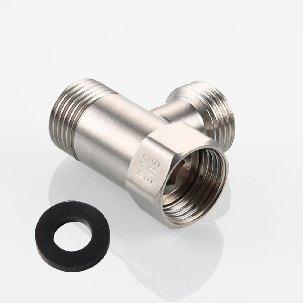 Diverter Valve 304 Stainless Steel T Valve Adapter G1/2 with Three Way Device for Connecting Shower Arm and Head Shower