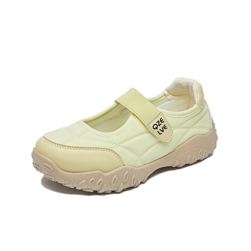 

Summer Velcro breathable sneakers new fashion versatile little white shoes college style platform running shoes women 35 жёлтый