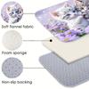 1Pcs Anti Fatigue Kitchen Rugs,  Purple Flower Print Waterproof Non-Slip Thick Cushioned Kitchen Mat Heavy Duty Comfort Standing Mat for Kitchen