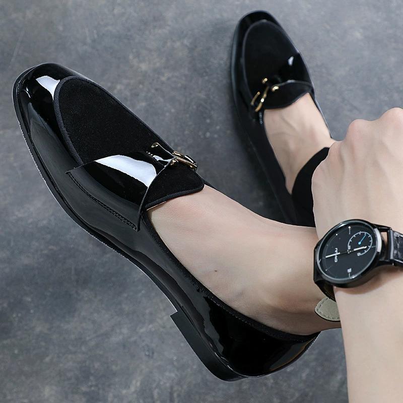 Fashion British Style Leather Mens Casual Shoes Formal Business Loafers Wedding Dress Slip on Flats Driving Mocassin Shoes Big Size 48