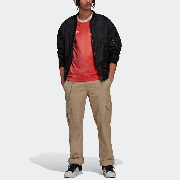 Adidas טי שירט שרוול קצר עם פסים טרפויל מקוריים, נושם, לוגו, טאי דאי, גברים, טופים, כחול HL9276