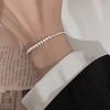 Simple Trend Silver Color Stainless Steel Geometric Small Round Beads Beaded Adjustable Pull-out Bracelet for Women Jewelry Gift
