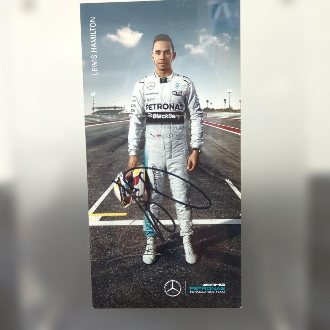 Used F1 Lewis Hamilton autographed driver card