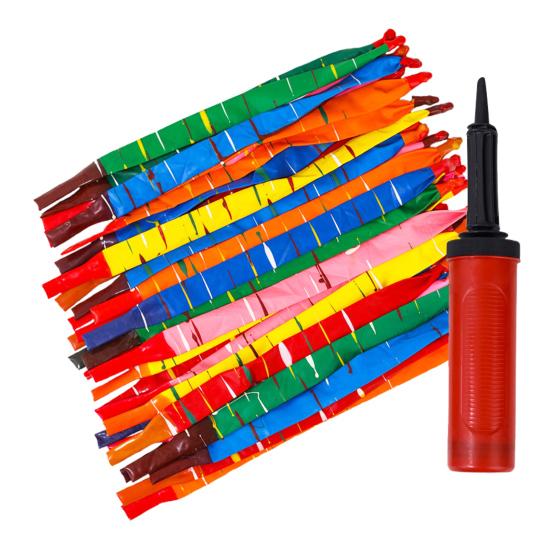 Rocket Balloons with Pump Flying Balloon with Whistling Noise Assorted Colors Long Screaming Balloon for Birthdays Events Parties