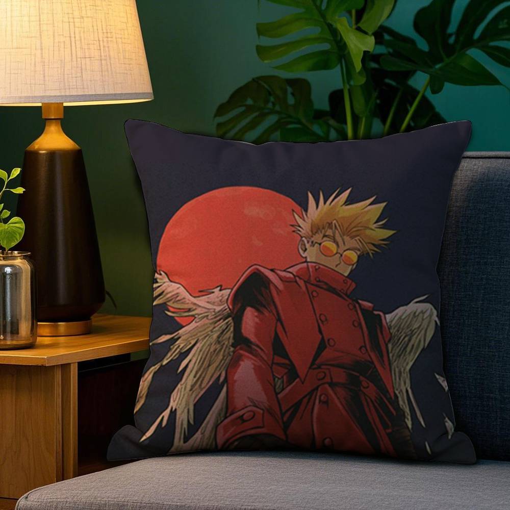 Cool Anime T-Trigun Pillow Case Plush Fabric Soft Double Sided Print Home Sofa High Quality Cushion Cover Throw