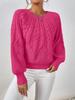 European Style Lantern Sleeve Cable Knit Sweater - Women's Round Neck Loose Pullover Knitwear (2026)