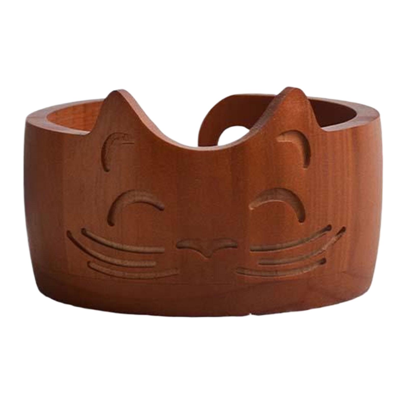 

Деревянная миска для пряжи с загнутыми прорезями для вязания крючком и спицами Практичная и удобная миска для вязания крючком