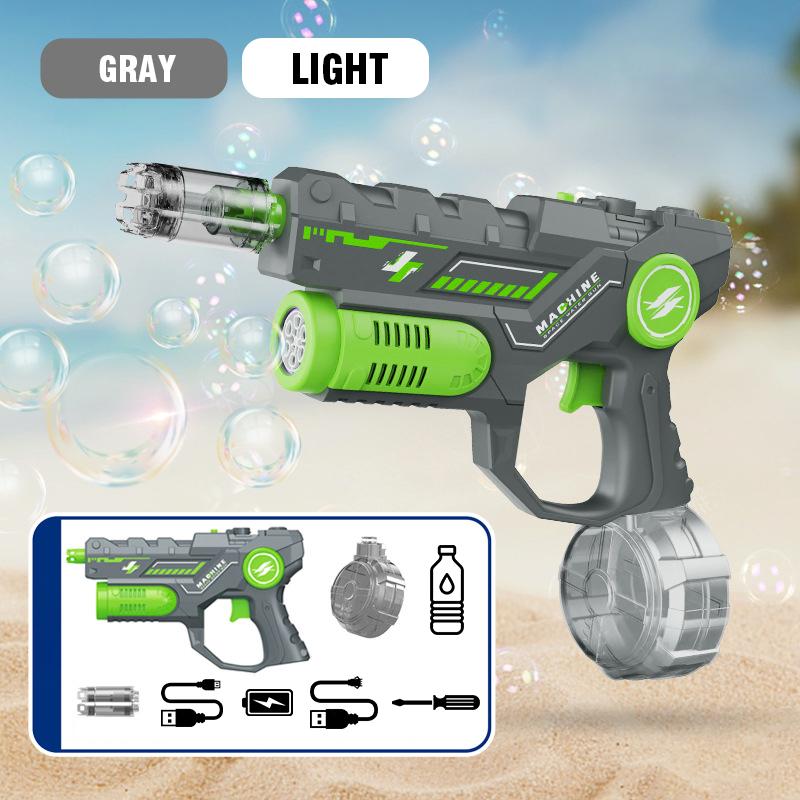2026 Two-in-one Dual-function Electric Multi-shot Water Gun Bubbles Machine Soap Blowing Integrated Outdoor Toys for Kids Gifts