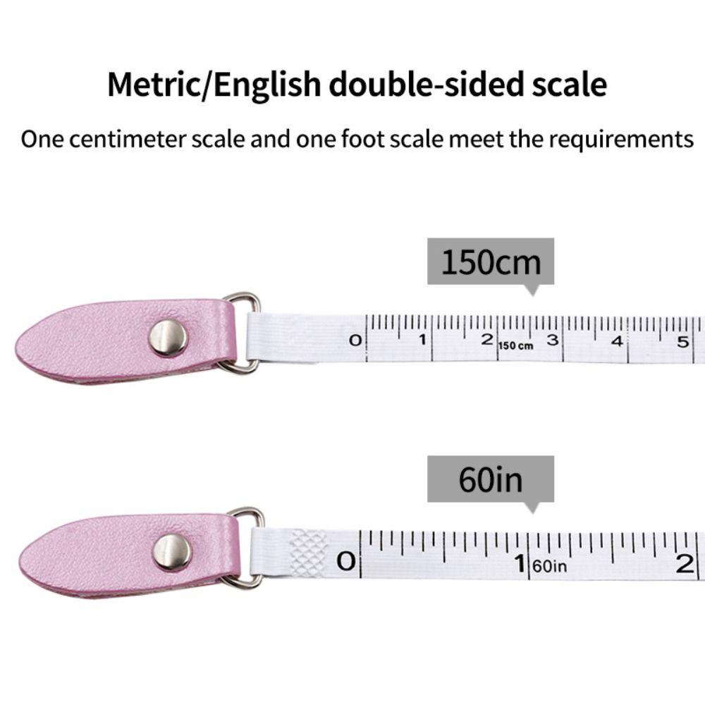 150cm 60" Retractable Ruler Tape Leather Measuring Tape Auto Shrink Portable Roll Tape Centimeter Inch Measuring Tool