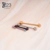 5Pc 16G/18G G23 Titanium Industrial Barbell Cartilage Earring Long Ear Stud Helix Tragus Piercing Retainer Body Zircon