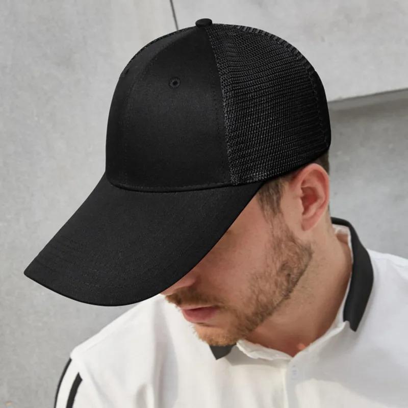 55-60cm 60-65cm High Quality Cotton Mesh Trucker Cap 11cm Long Brim Sun Caps Big Head Oversize Baseball Hats
