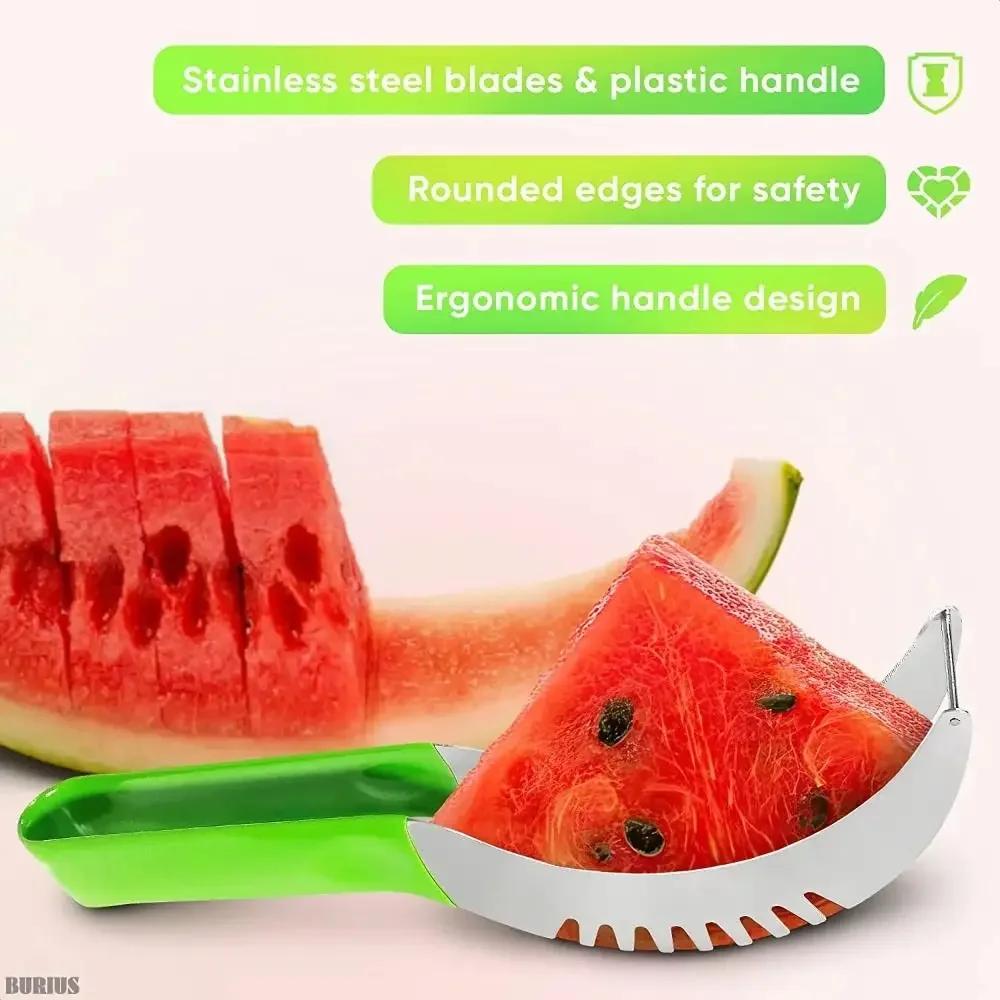 Watermelon Cutter Stainless Steel Artifact Salad Fruit Slicer Cutter Tool Watermelon Digger Kitchen Accessories Gadgets