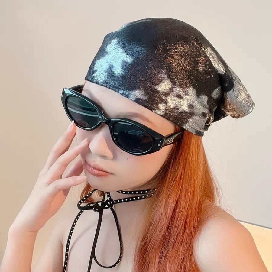 

1pc Y2K Style Retro Spicy Leather Headscarf Hat Women Summer Square Scarf Hip-hop Kerchief Series Versatile Headband Hair Scarf