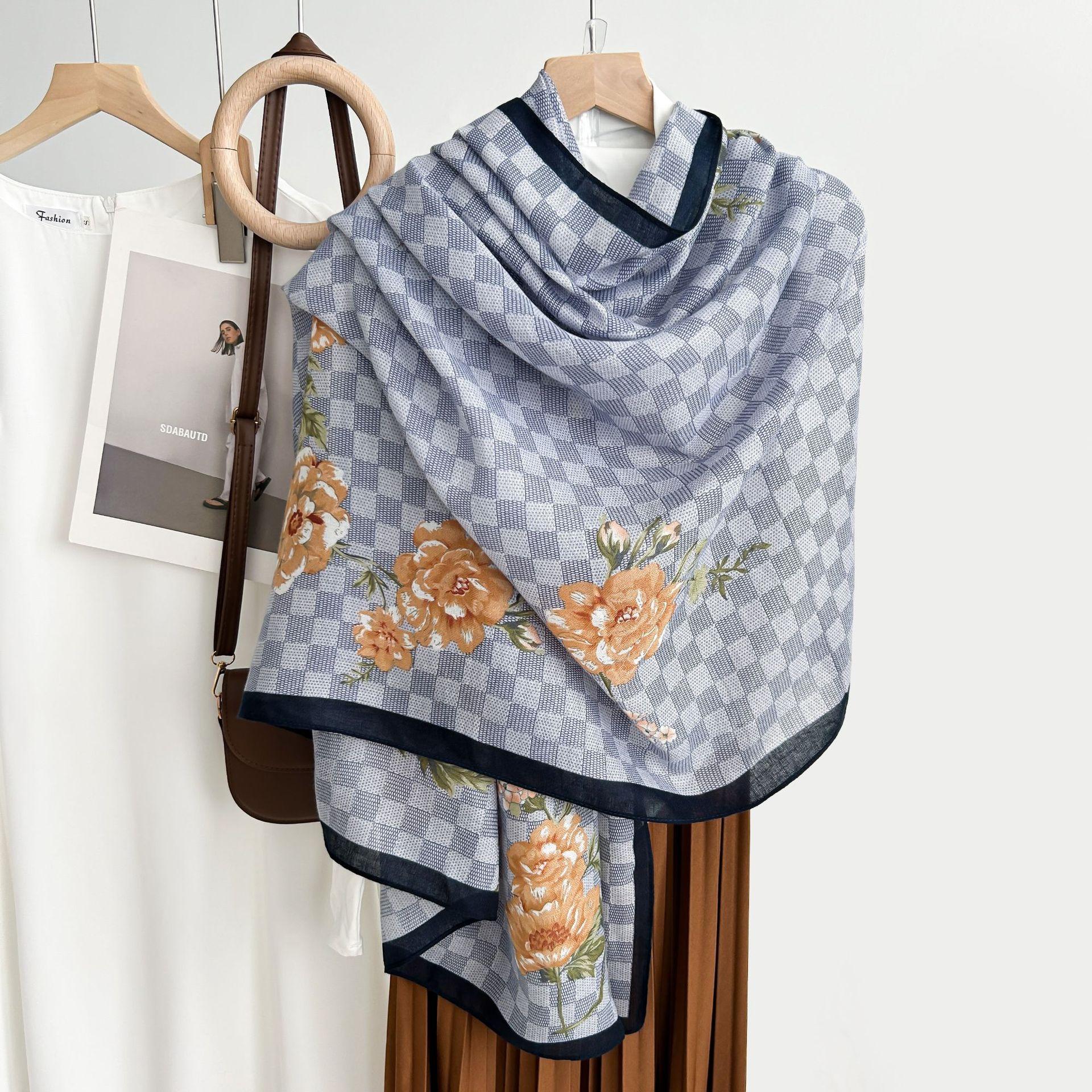 

Женские осенне-зимние новые хлопковые и льняные шарфы, литературные контрастные цвета, элегантные шелковые шарфы, тонкая пряжа, повседневные и теплые шали 180*85cm