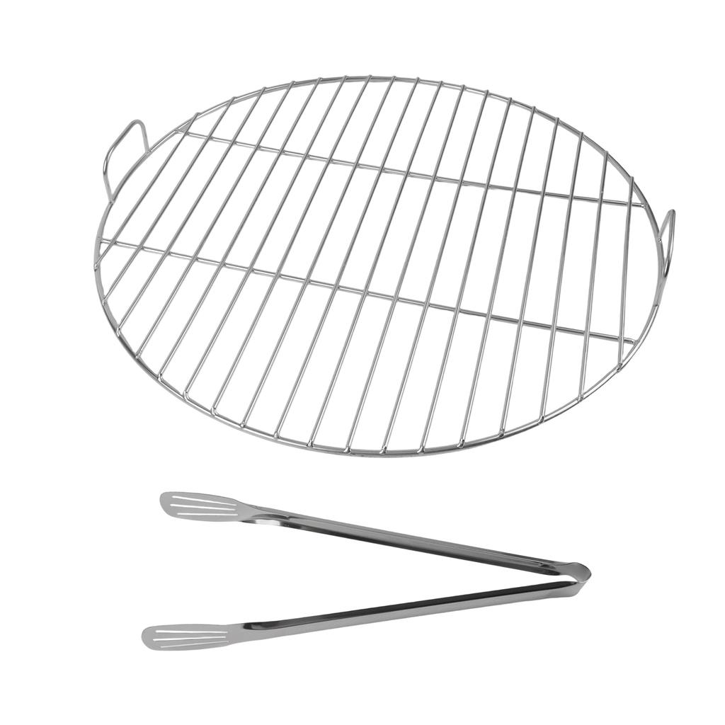 1 Pcs Stainless Steel Round Grill Grate With Handle For Weber 7432 And 57 Cm Grills For Fish Shrimp Cook Accessories Outdoor