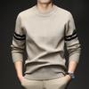 Men's Round Neck Wool Sweater: Casual Warm Pullover for Autumn/Winter