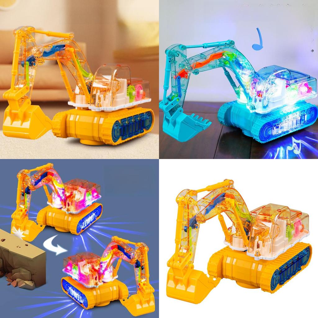 Electric Construction Vehicle Model With Transparent Gears For Boys Playroom Decor