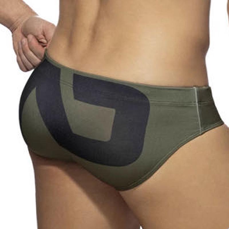 Stylish Men's Nylon Swim Briefs with Sexy Lace-up Print Design