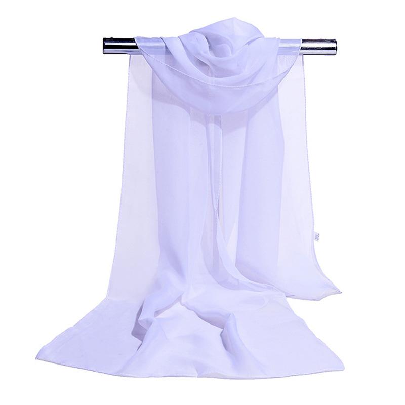Koreanisches Damen Hochzeits-Abendparty-Kleid Schal Einfarbige Transparente Chiffon-Seiden-Schal Sommer Strandtuch Sonnenschutz-Schal R22
