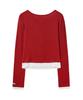 Lense Henley Neck Layered T-Shirt Red